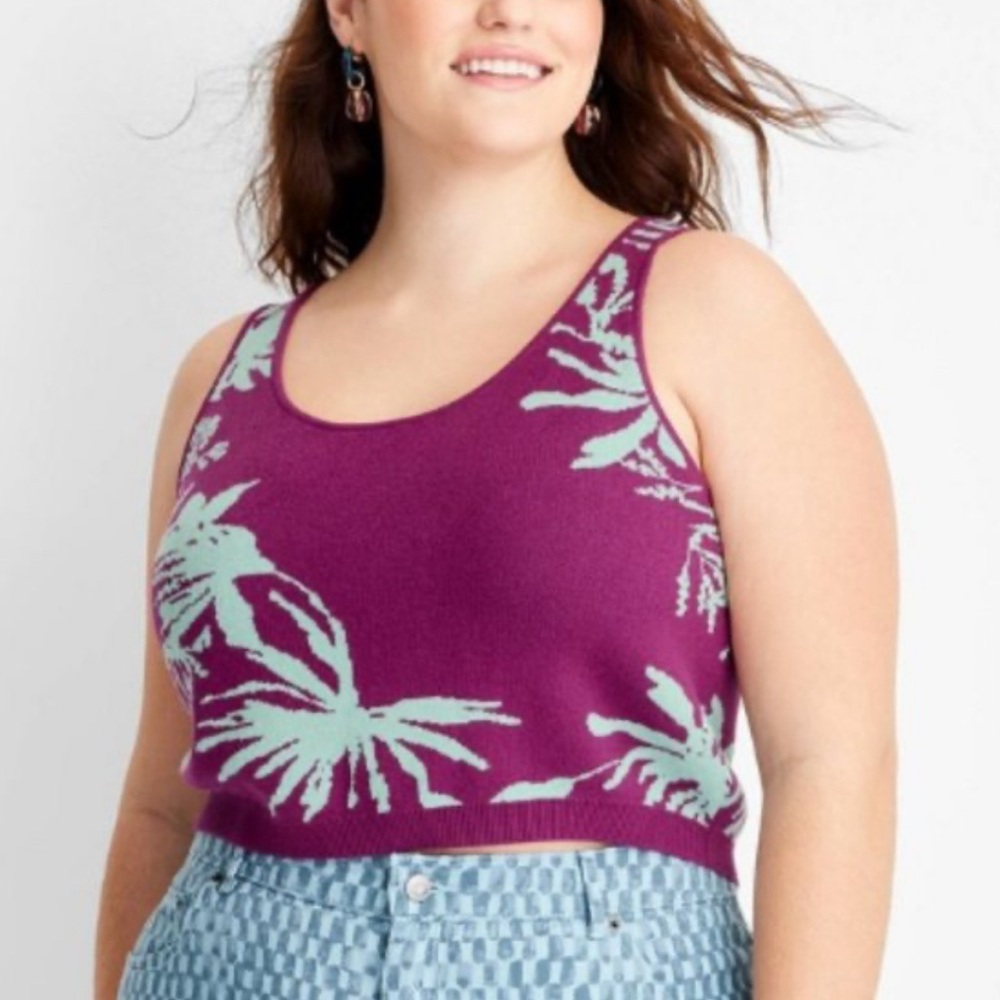 Target Collective Gabriella Karefa-Johnson Crop Tank Top Plum Blue Size 3X